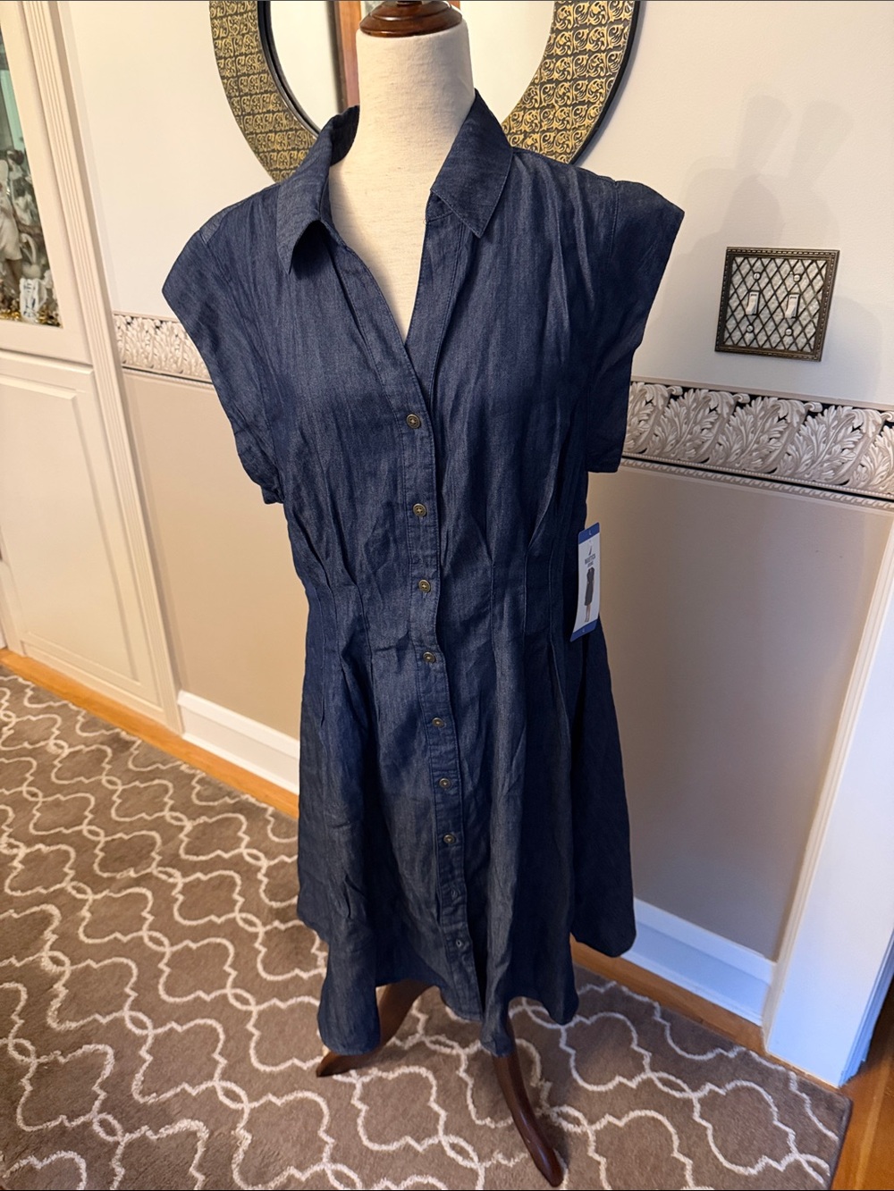 NEW w tags  Nautica Sleeveless Button-Front denim Shirt Dress size large